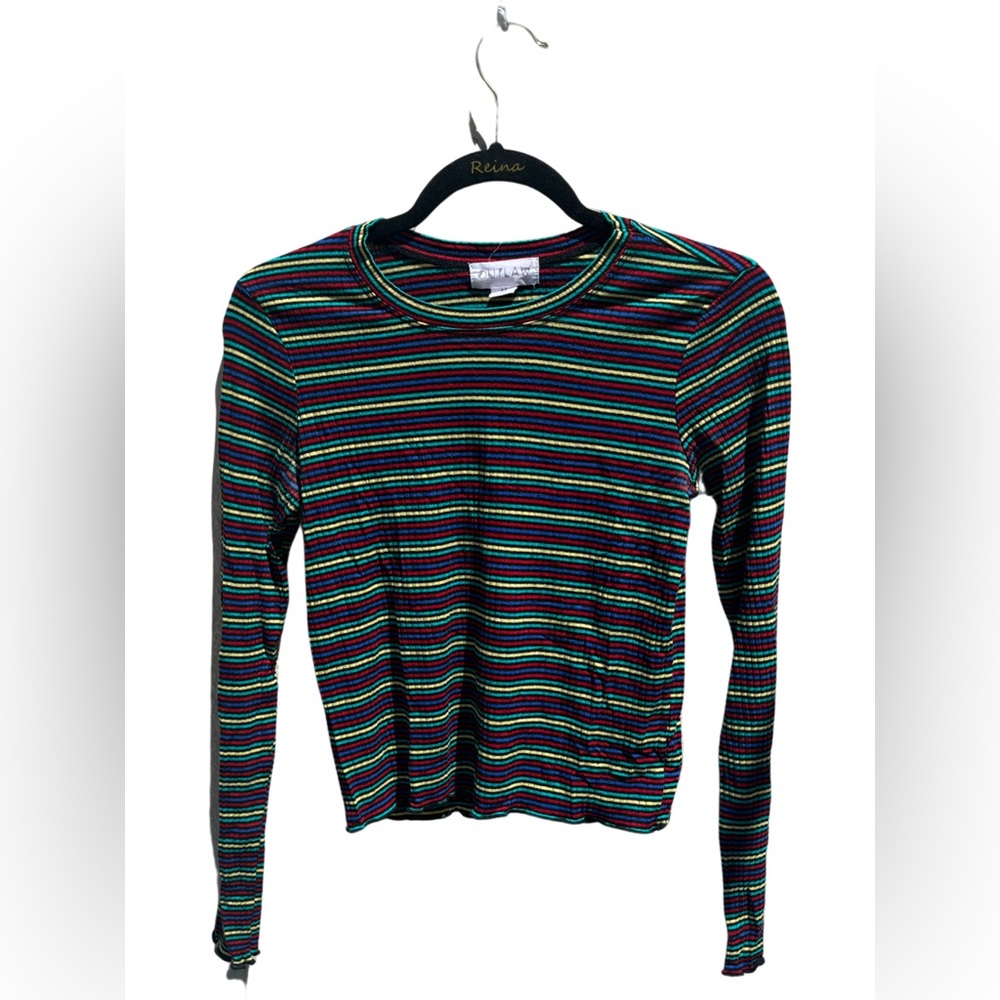 Cute Colorful Long-sleeve 🩵🩷💜 Top Size: M